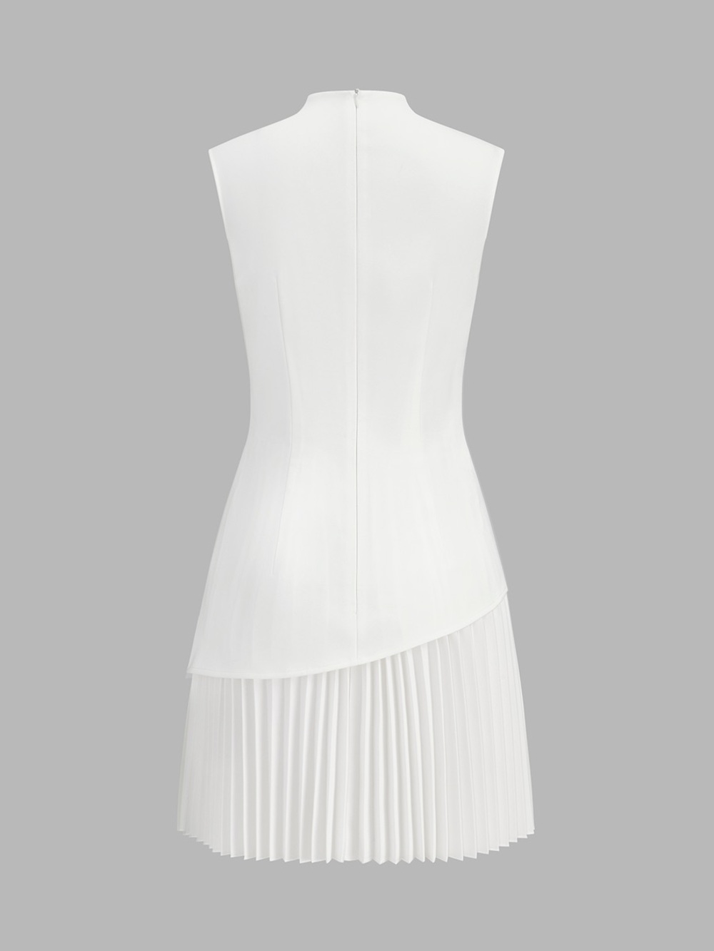 COMMENSE Sleeveless Assymetrical Pleated Mini Dress - Picture 3 of 4